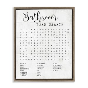 Stupell Industries Bathroom Word Search Family Fun Floating Frame Canvas Art - 1 of 4
