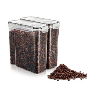 Sorbus Clear Plastic 2-Pack Airtight Coffee Bean Storage Container Set with Easy-Access Lids - Keeps Coffee Beans Fresh, BPA-Free - 1 of 4