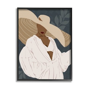 Stupell Industries Boho Sun Hat Botanical Leaf Framed Giclee Art - 1 of 4