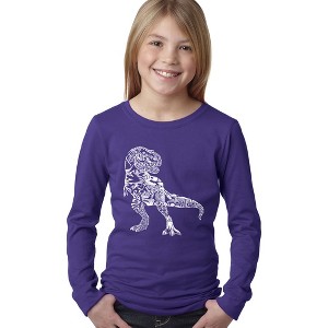 LA Pop Art Girl's Word Art Long Sleeve - Dino Pics - 1 of 4