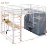 NicBex Twin/Full Metal Loft Bed with Desk,Shelves,Wardrobe&LED for Teens&Gamers,Versatile Gaming Loft Bed Platform,Space-Saving,350lbs Max - 3 of 4