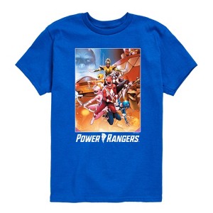 Boys' - Power Rangers - Retro Comic Cover- Boy's Short Sleeve Tee Short Sleeve Graphic T-Shirt - 1 of 4