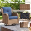 Gymojoy 4 Pieces Outdoor Rocking Chair Rattan Rocker Chairs with Cushion - 4 of 4