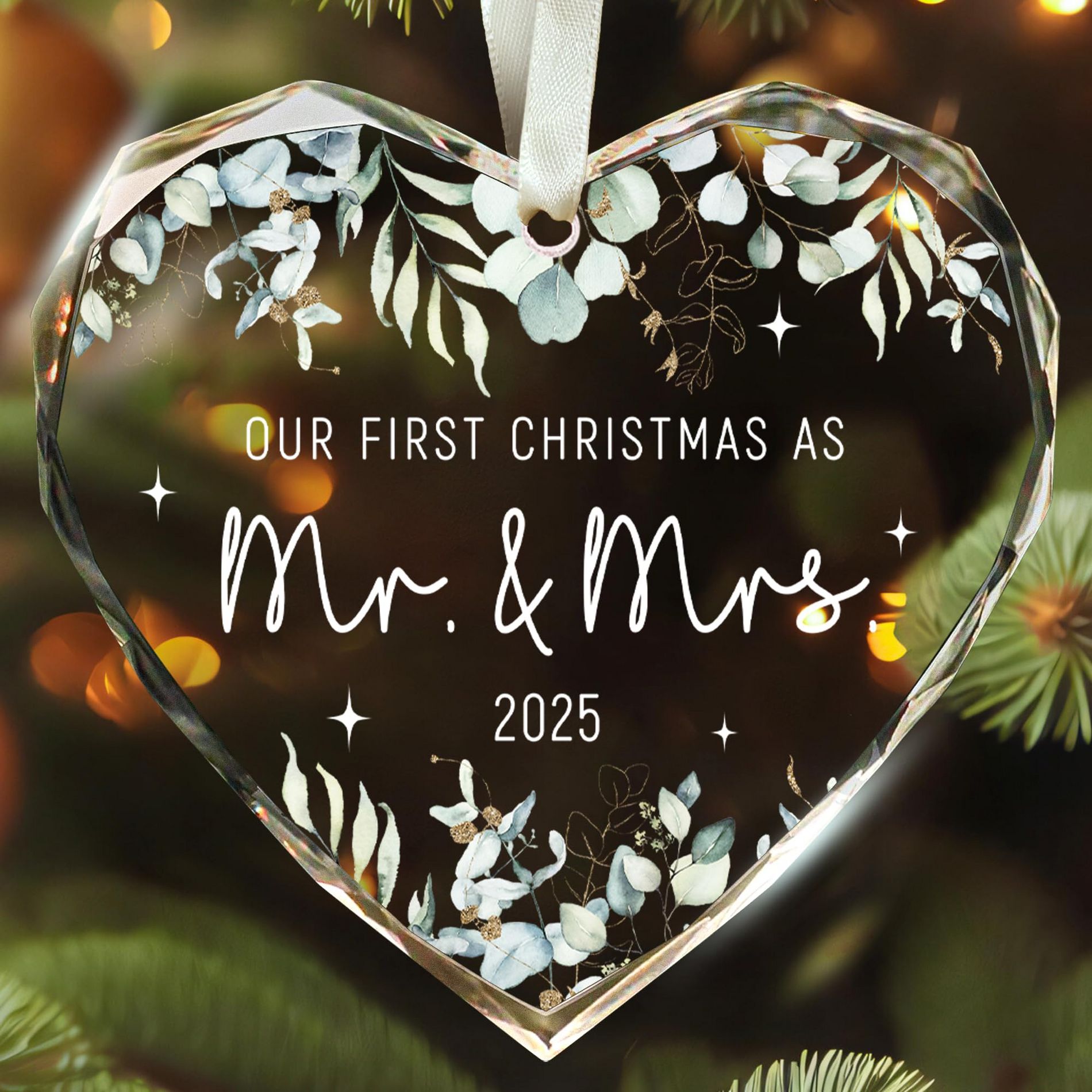 First Christmas Married Ornament 2025 - Wedding Gifts - Mr and Mrs Gifts - Wedding Gift for Couples