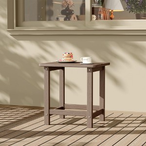 HDPE Adirondack Square Outdoor Side Table, Patio End Tables,Durable Small Patio Table for Beach,Pool,Garden - 1 of 4