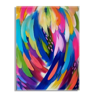 Vibrant Abstract Brush Strokes Acrylic Wall Art
