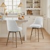 Art Leon Comfortable Upholstered Counter Height and Swivel Barstool with Solid Wood Frame - 2 of 3