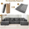 108" Cloud Couch Modular Sectional Sofa with Left Chaise,Deep Seat Corduroy Convertible Sleeper Sofa,No Assembly,Cream Sofa for Living Room - 3 of 4