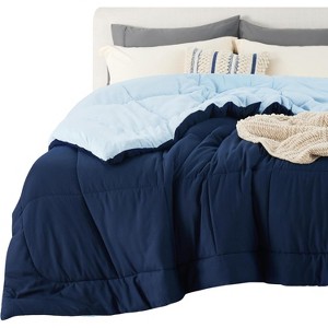 Comforters- Duvet Insert Contrast Down Alternative Comforter Quilted All Season Duvet with 8 Tabs, Machine Washable, Gifts for Women - 1 of 4