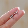 Small Cute Dragon Stud Earrings for Women, Silver & Gold Color Animal Jewelry Gift - 4 of 4
