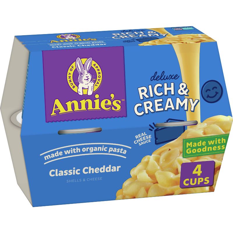 Annie&#39;s Classic Deluxe Microwavable Mac and Cheese Cups - 10.4oz/4ct, 1 of 14