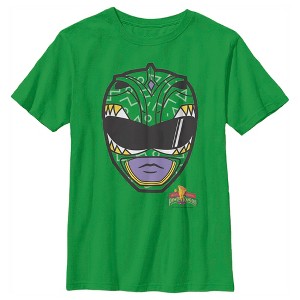 Boy's Power Rangers Green Ranger Helmet T-Shirt - 1 of 4