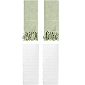 REGALWOVEN 4 Packs Solid Absorbent Soft Cotton Hand Towels 14" x 30" - 1 of 4