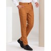 Lars Amadeus Men's Flat Front Unique Plaid Printed Business Dress Pants - 2 of 4
