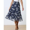 INSPIRE CHIC Women's Floral Elastic Waist Tiered Ruffle Boho Midi Skirts - 3 of 4