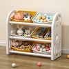 VYNXARIA Multi-Functional Kids Toy Storage Organizer with 6 Bins, White, Ideal for Nursery and Playroom - 2 of 4