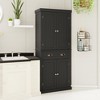 GlasFlength Decorative Storage Cabinets with 6-Tier Shelves and 1 Drawer, for Kitchen, Dining Room and Living Room, Black, 75.9"*38.8"*181.9" - 3 of 4