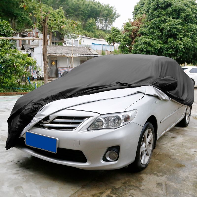 Unique Bargains Breathable Snowproof Waterproof Car Cover w Mirror Pocket, 2 of 11