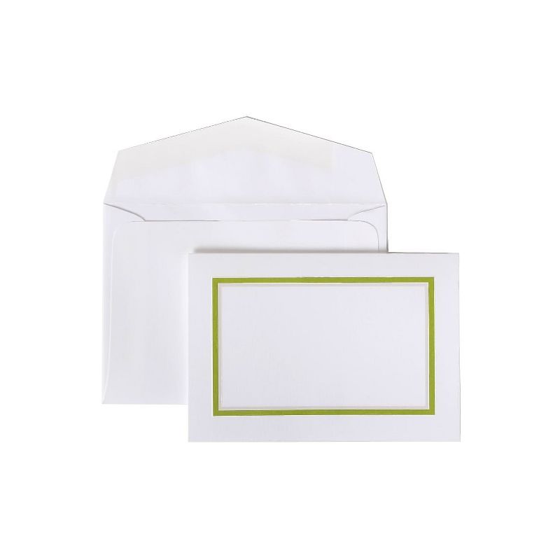 JAM Paper Colorful Border Stationery Set 104 Small Cards and 100 Envelopes Lime Green (2237719077), 1 of 2