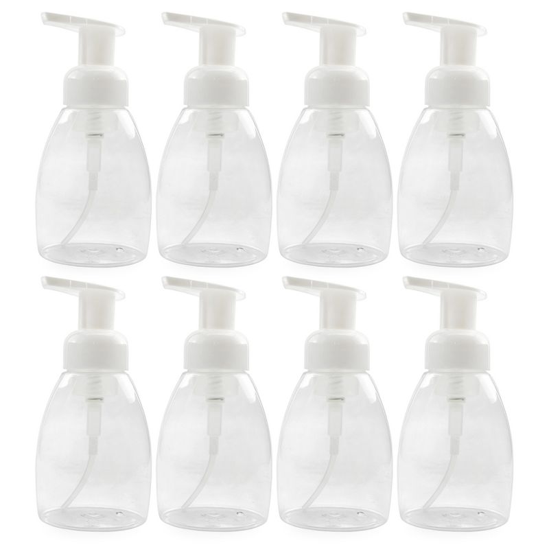 Cornucopia Brands Foaming Soap Dispensers 8.5oz / 250ml Capacity 8pk; Oval w/ White Pumps to Use w/ Soaps, Body Wash and More, 1 of 7