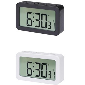 REGALWOVEN 2 Pcs Digital Smart Battery Powered Snooze Home Decor Alarm Clock 3.3 x 2 x 0.8 Inches - 1 of 4