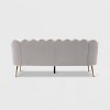 Reitz Modern Glam Velvet Channel Stitch 3 Seater Shell Sofa - Christopher Knight Home - 4 of 4