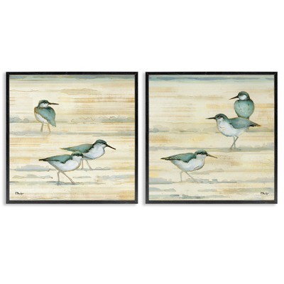 Stupell Industries Sandpipers Abstract Water Shoreline, 17" x 17"