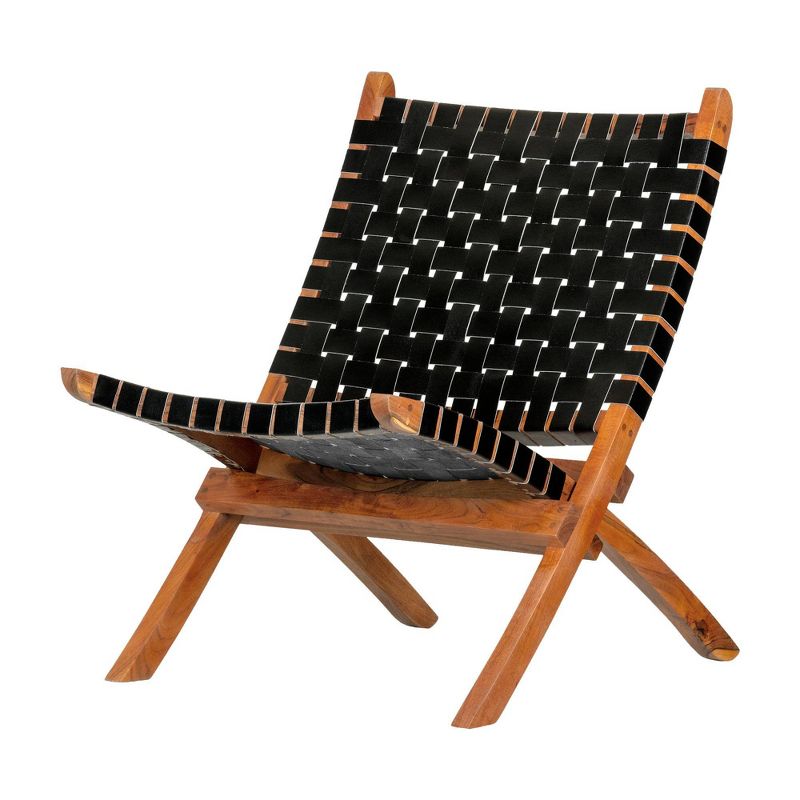 Balka Woven Leather Lounge Chair - South Shore, 1 of 12
