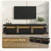 LOVMOR 68.8"TV Stand with High Gloss Faux Marble Top for TVs Up to 78'', Rectangle Media Console,White - 3 of 4