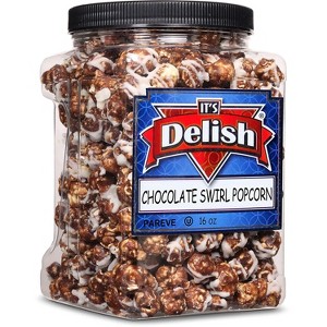 Chocolate Swirl Popcorn by It's Delish, 16 Oz (1 Lb) Jumbo Container - 1 of 4