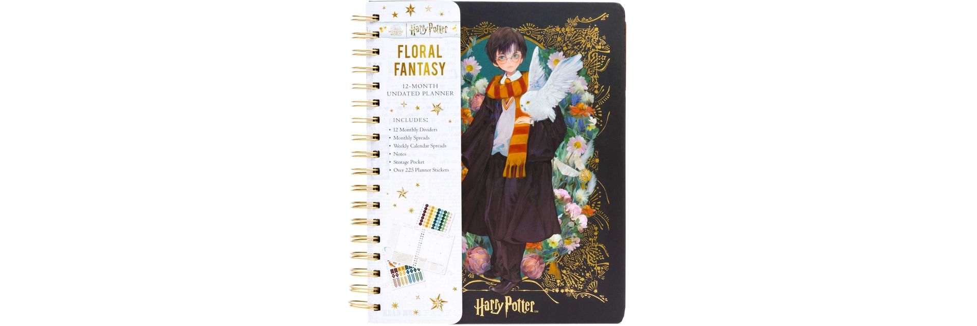 Harry Potter: Floral Fantasy 12-Month Undated Planner - by  Insights (Spiral Bound)