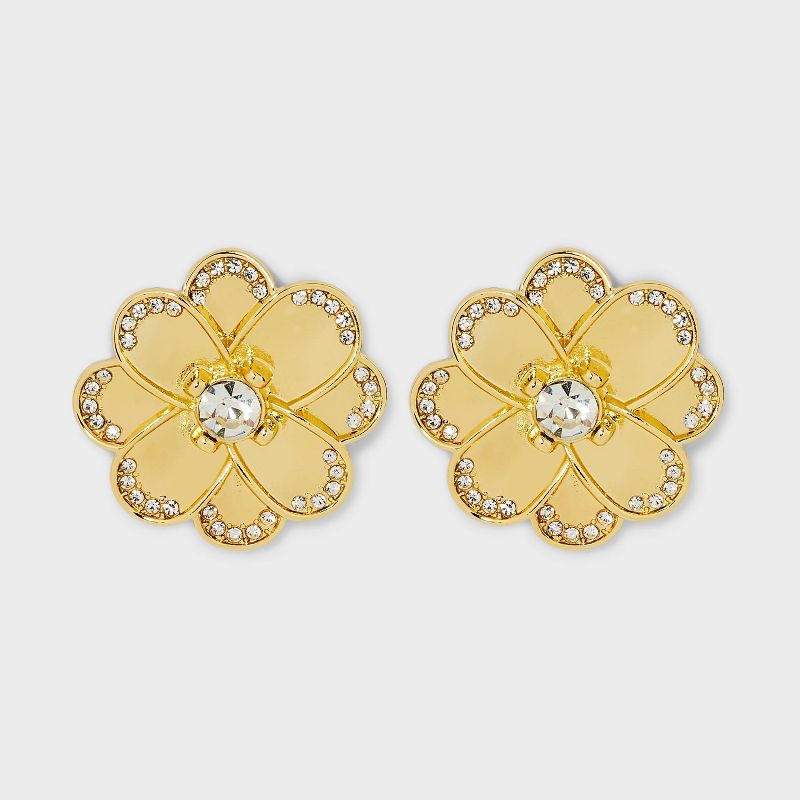 SUGARFIX by BaubleBar Flower Statement Stud Earrings - Gold, 1 of 5
