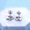 Angel Heart Stud Earrings for Women Sterling Silver Cubic Zirconia Ginger Lyne Collection - 4 of 4