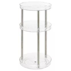 mDesign Spinning Tall 3-Tier Makeup Storage Center Tray