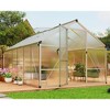 8x12FT Aluminum Greenhouse with Roof Vent Ground Nails Lockable Push Door Large Walk-in Green House for Outside Garden Backyard Patio Lawn - 3 of 4
