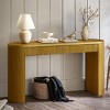 Modern Wood Console Table,Pine Veneer Storage Table with MDF Drawers and Curved Legs,Entryway or Living Room Furniture-Cuddlewood - 3 of 4