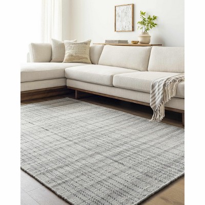 Hauteloom Nissa Blue Gray Checkered Wool Rug
