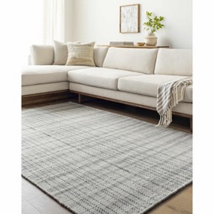 Hauteloom Nissa Blue Gray Checkered Wool Rug - 1 of 4