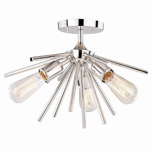 Vaxcel Estelle 3 - Light Flush Mount in  Polished Nickel - 1 of 4