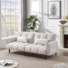 DOMETOUR 81" Linen Upholstered Convertible Sofa Bed, Modern Sleeper Futon Couches Loveseat with 2 Pillows for Living Room Bedroom Apartment - 4 of 4