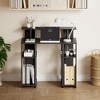 HOMLUX 35" Computer Desk Study Writing Workstation w/ Dual Side Shelves & Elevated Printer Shelf, Black - 3 of 4