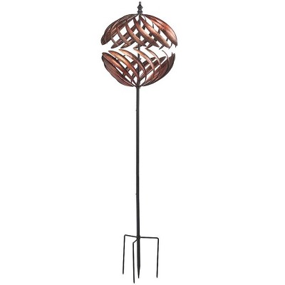 Plow & Hearth Oversized Split Sphere Copper Metal Wind Spinner - Copper