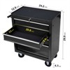 4-Drawer Rolling Tool Cart, Metal Storage Trolley with Locking Wheels, Heavy-Duty Utility Organizer - 3 of 4