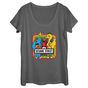 Women's Sesame Street Rainbow Box Group Portrait T-Shirt - 1 of 4