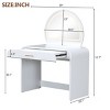 39" Makeup Vanity Table with Removable Lighted Touch Screen Mirror, Modern Vanity Desk with Drawer for Bedroom-The Pop Home - 3 of 4