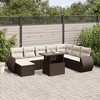 vidaXL Garden Sofa Set Brown, Cream White - 2 of 4