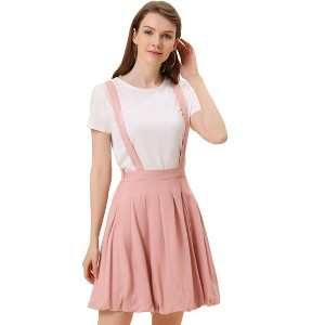 Allegra K Women's Elastic Waist Suspender A-Line Bubble Skirt - 1 of 4