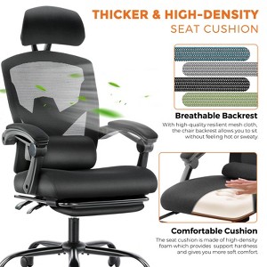 DOMETOUR Gaming Ergonomic Foot Rest Reclining, High Back Mesh Home Office Computer Desk Chair - 1 of 4