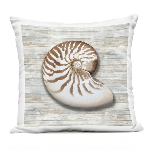 Stupell Industries Cowrie Shell on Shiplap Outdoor Decorative Throw Pillow, 18 x 18 - 1 of 3