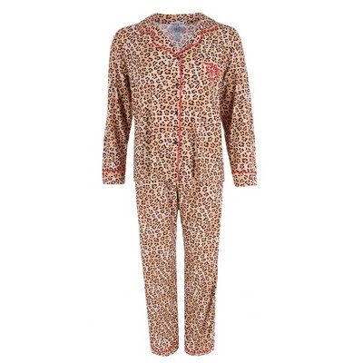Mentally Exhausted Women's  Leopard Pajama Set